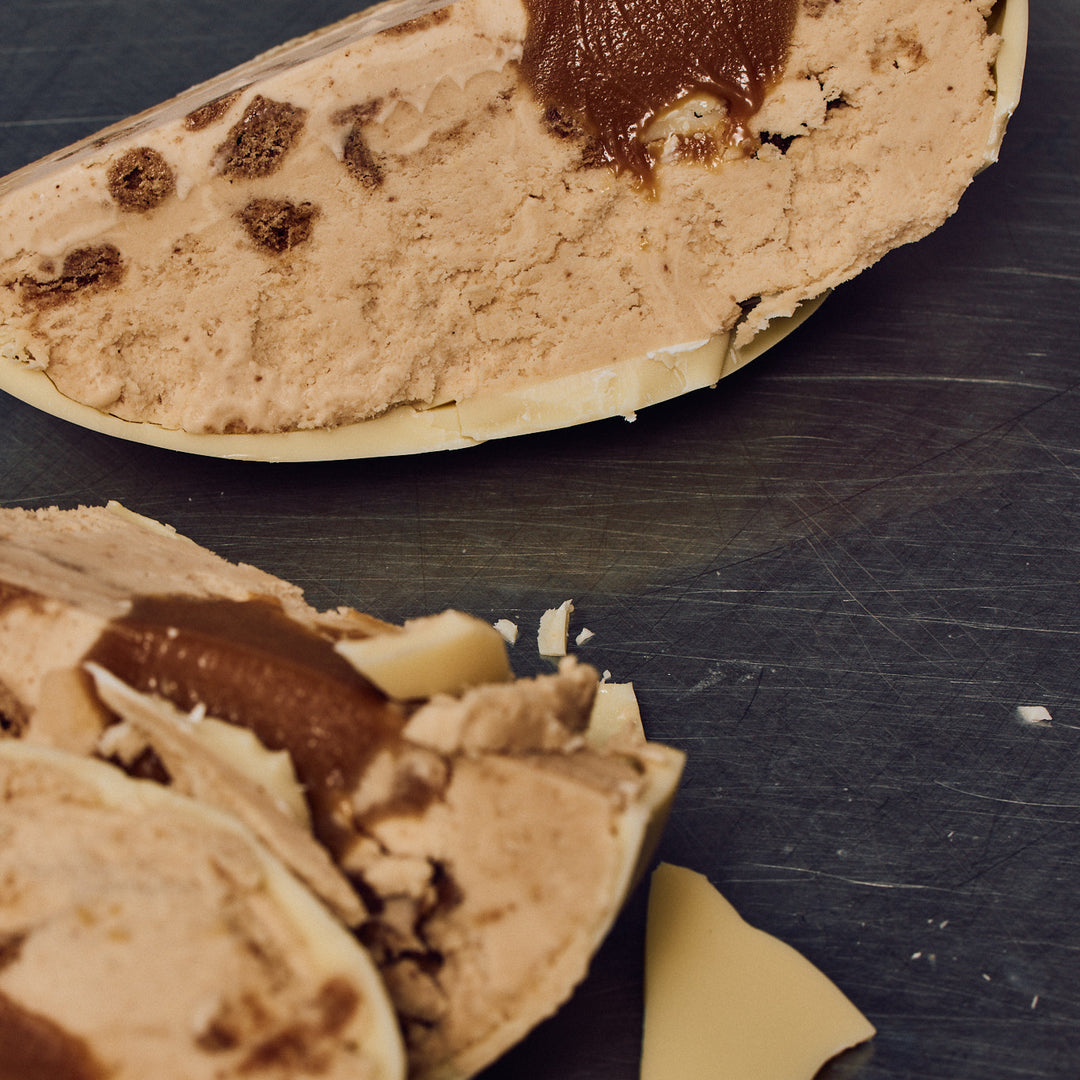 PRE-ORDER ONLY Dairy Salted Macadamia Blondie Ice Cream Filled Easter Egg