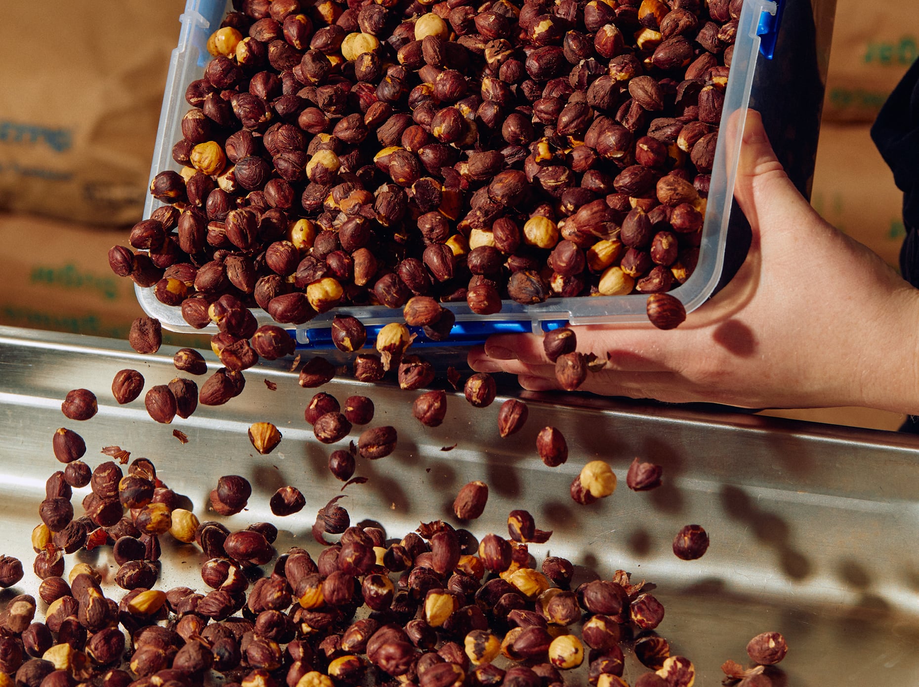 toasted hazelnuts for gelato